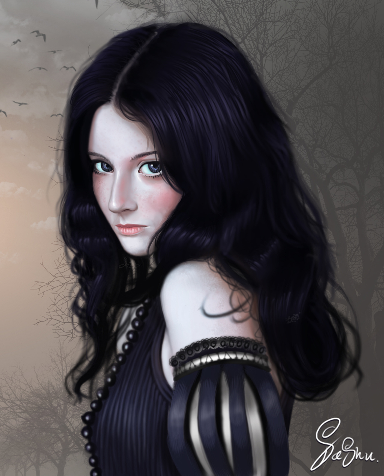 商业用途-禁止个人用途                          女巫类厚涂作品