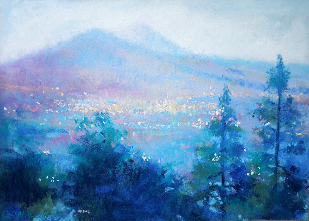 色粉风景|纯艺术|绘画|干干 - 原创作品 - 站酷 (zcool)