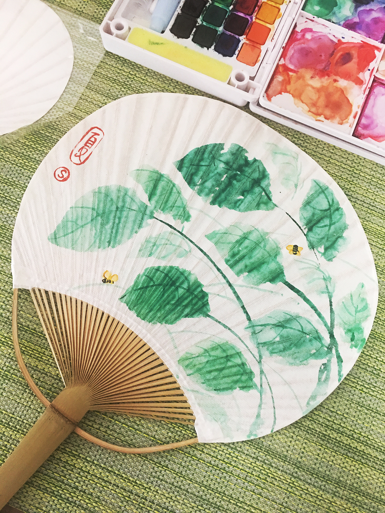 手绘团扇|纯艺术|绘画|刘索菲_原创作品-站酷zcool