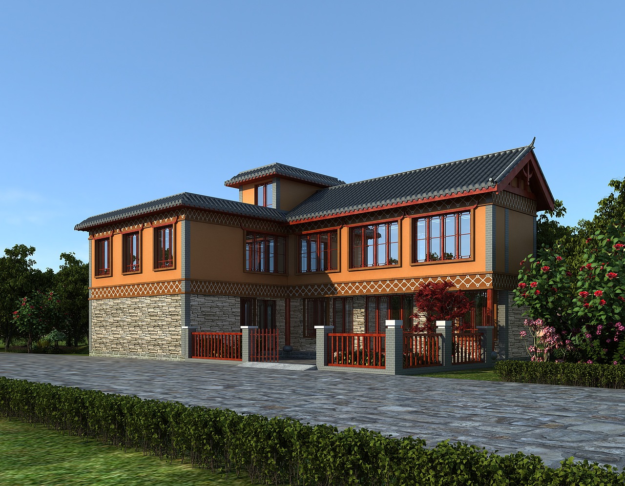 建筑设计三维室外建筑效果图集合近三个月时间整