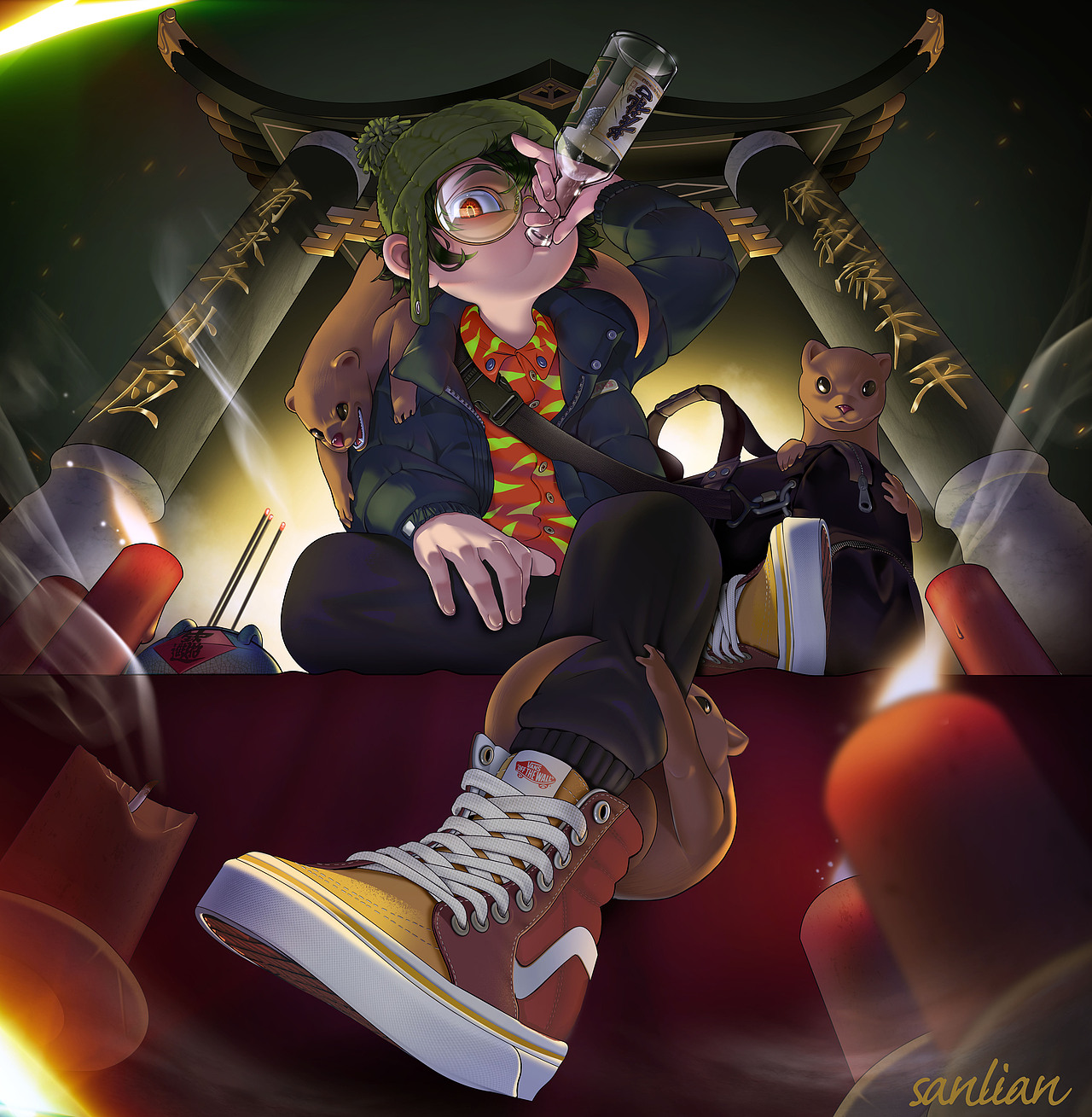 出马仙-胡家原画及绘画过程