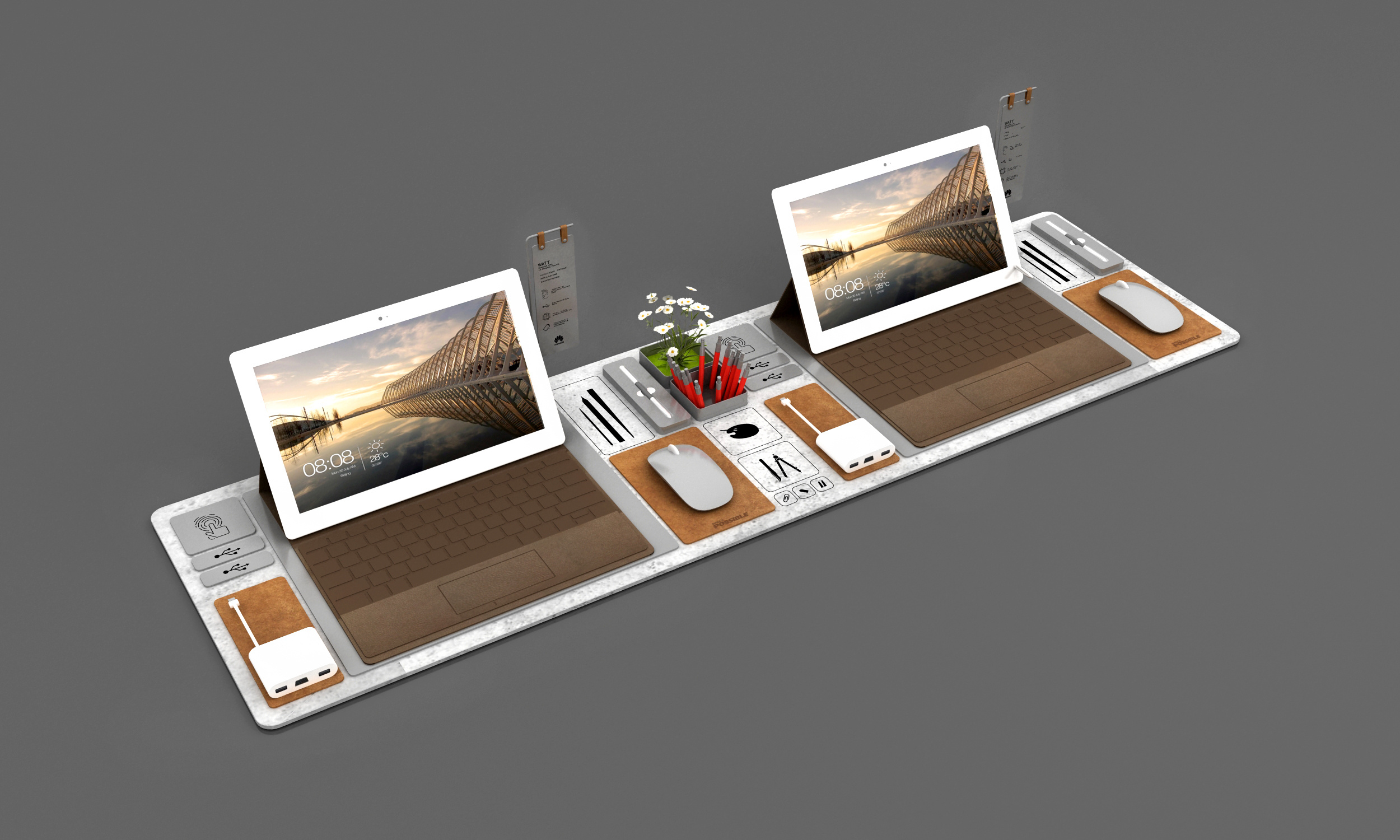 华为pc类展会桌面陈列设计