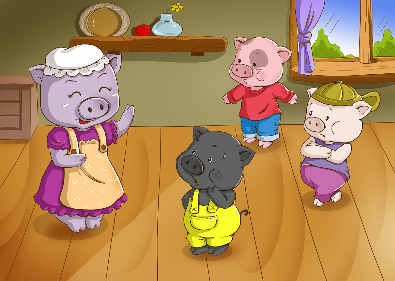 三只小猪|插画|创作习作|起点H - 原创作品 - 站酷 (ZCOOL)