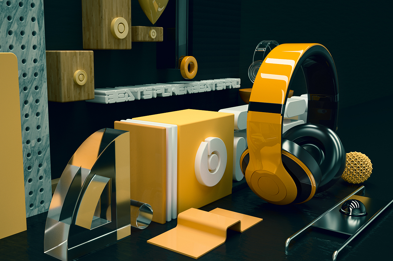 Beats耳机建模 octane渲染  电子商务产品设计