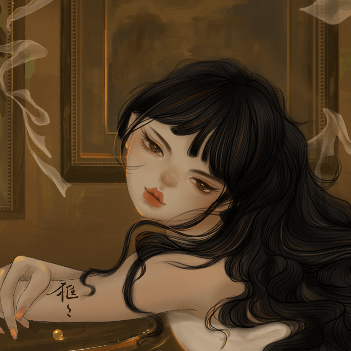 《等待》 复古风插画