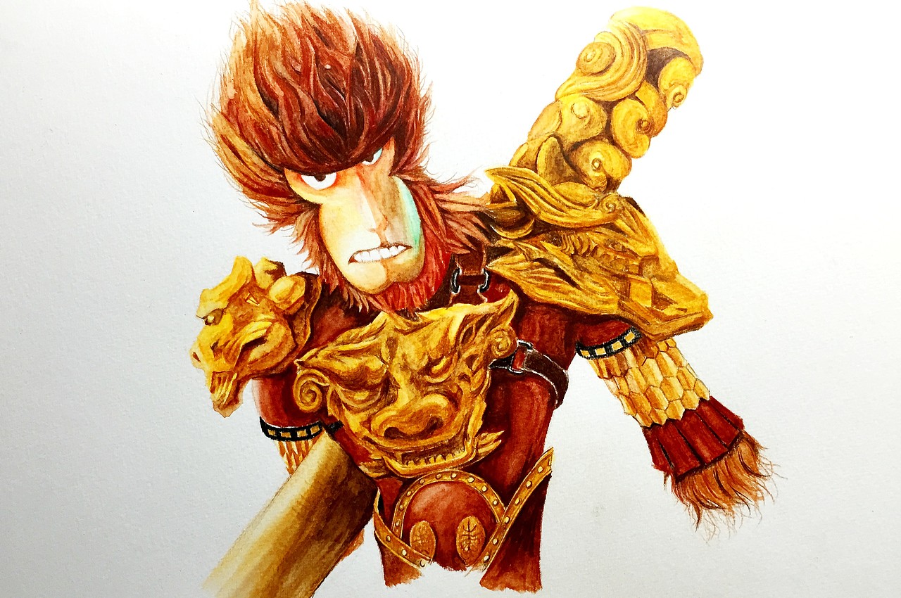 大圣归来彩铅教程