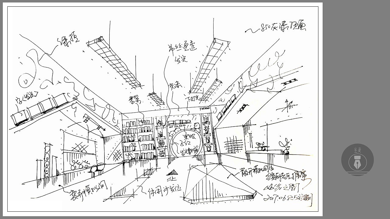 空间手绘创作作品。（图ZMjgxMzU4ODgw） - 展陈设计 - 站酷设计师山水之间手绘图像原创素材 - 站酷ZCOOL