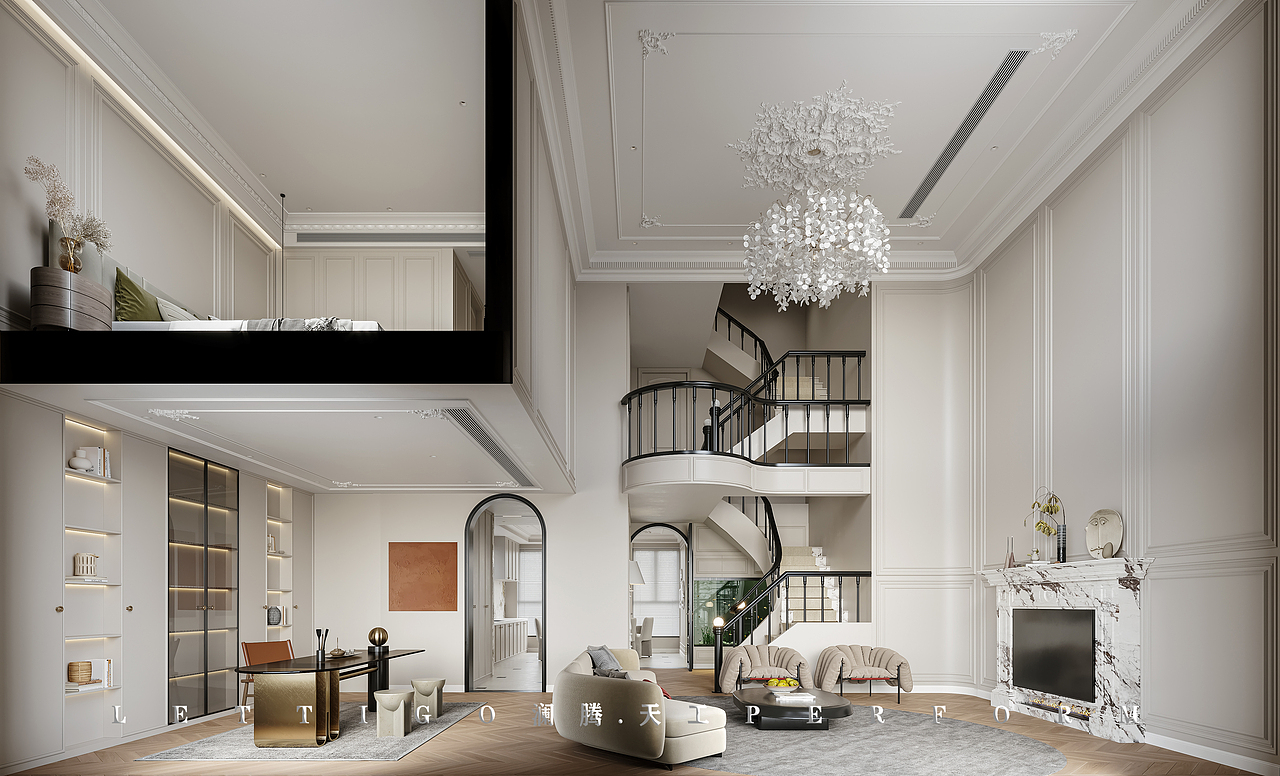 简法|现代|法式|挑空|别墅