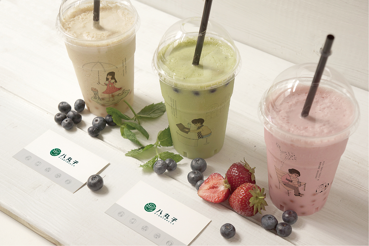八丸子奶茶品牌视觉方案