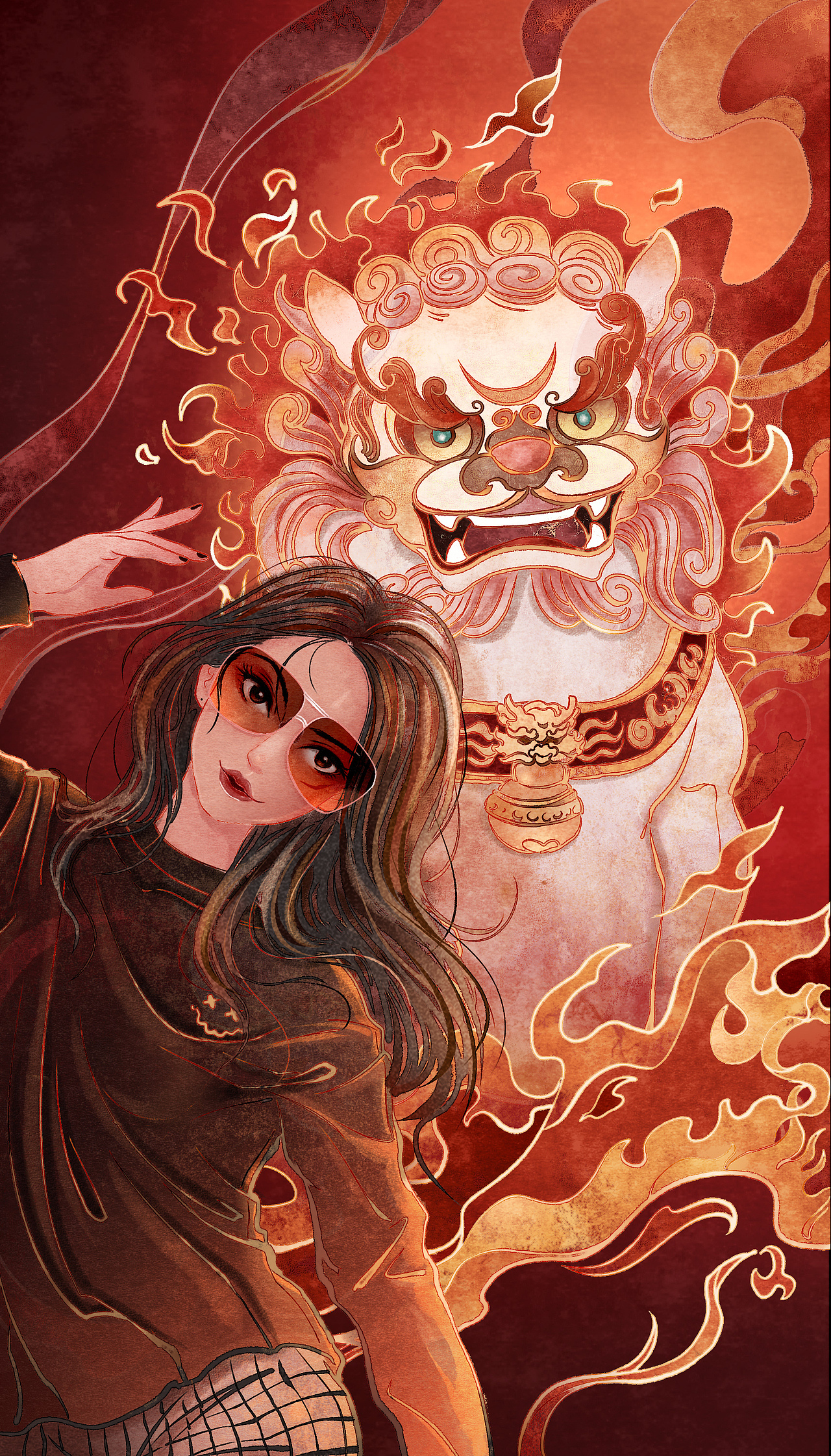 抖音国潮插画海报设计