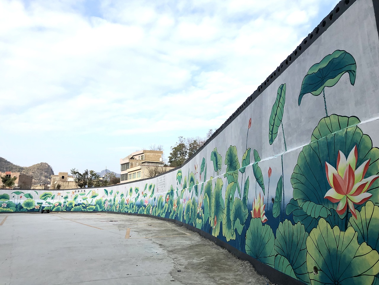 荷花停车场校园文化-贵州校园文化彩绘