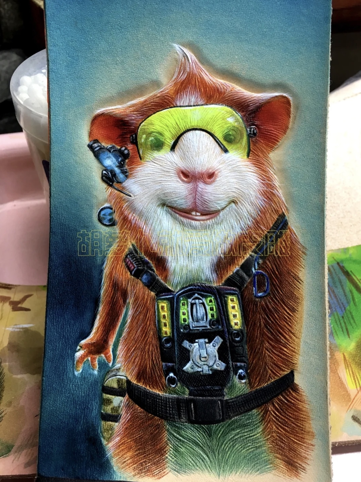 豚鼠特工队皮雕手机壳（图ZMjc4NDg4OTIw） - 其他手工艺 - 站酷设计师胡萝卜会皮雕原创素材 - 站酷ZCOOL