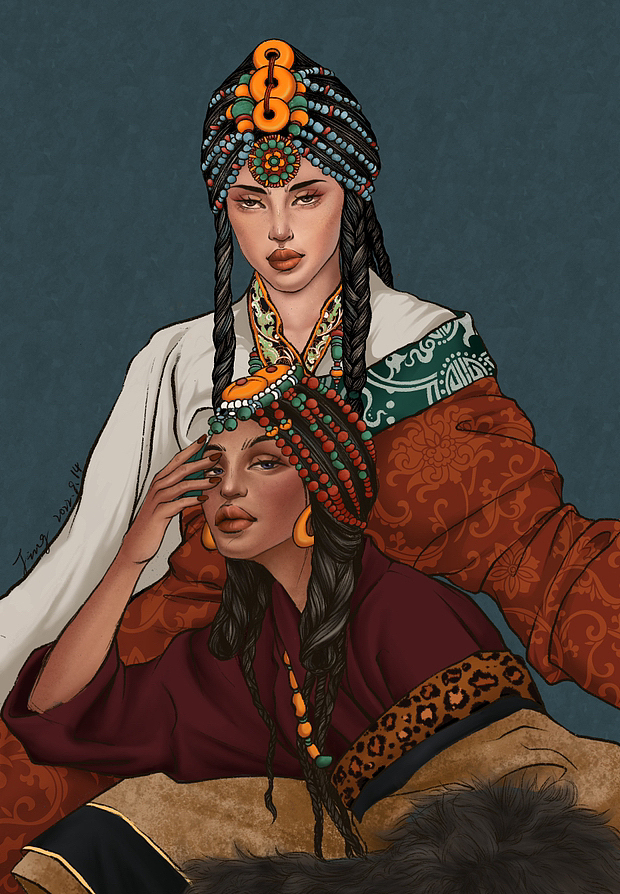 procreate｜藏族女孩（图ZMzE5MDYwNDc2） - 艺术插画 - 站酷设计师陆九卯原创素材 - 站酷ZCOOL