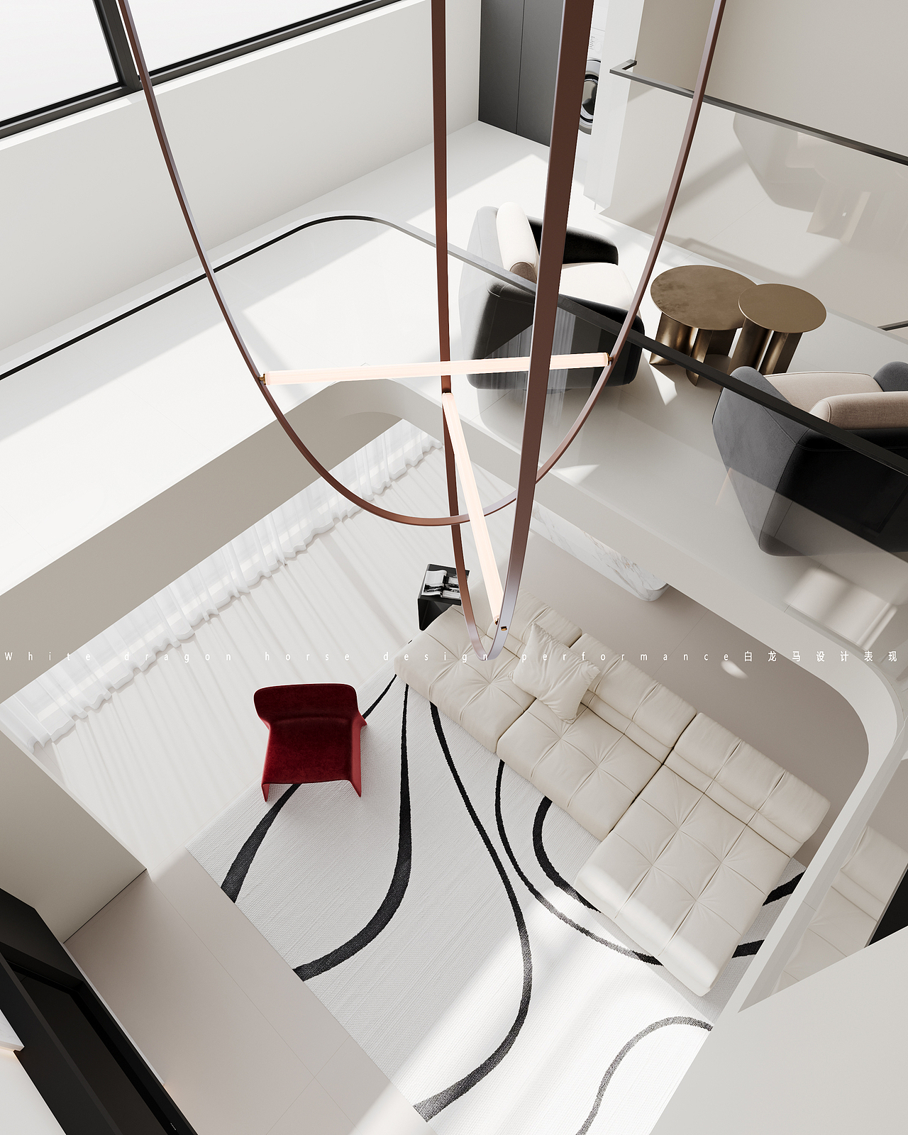 现代简约别墅——白龙马效果图