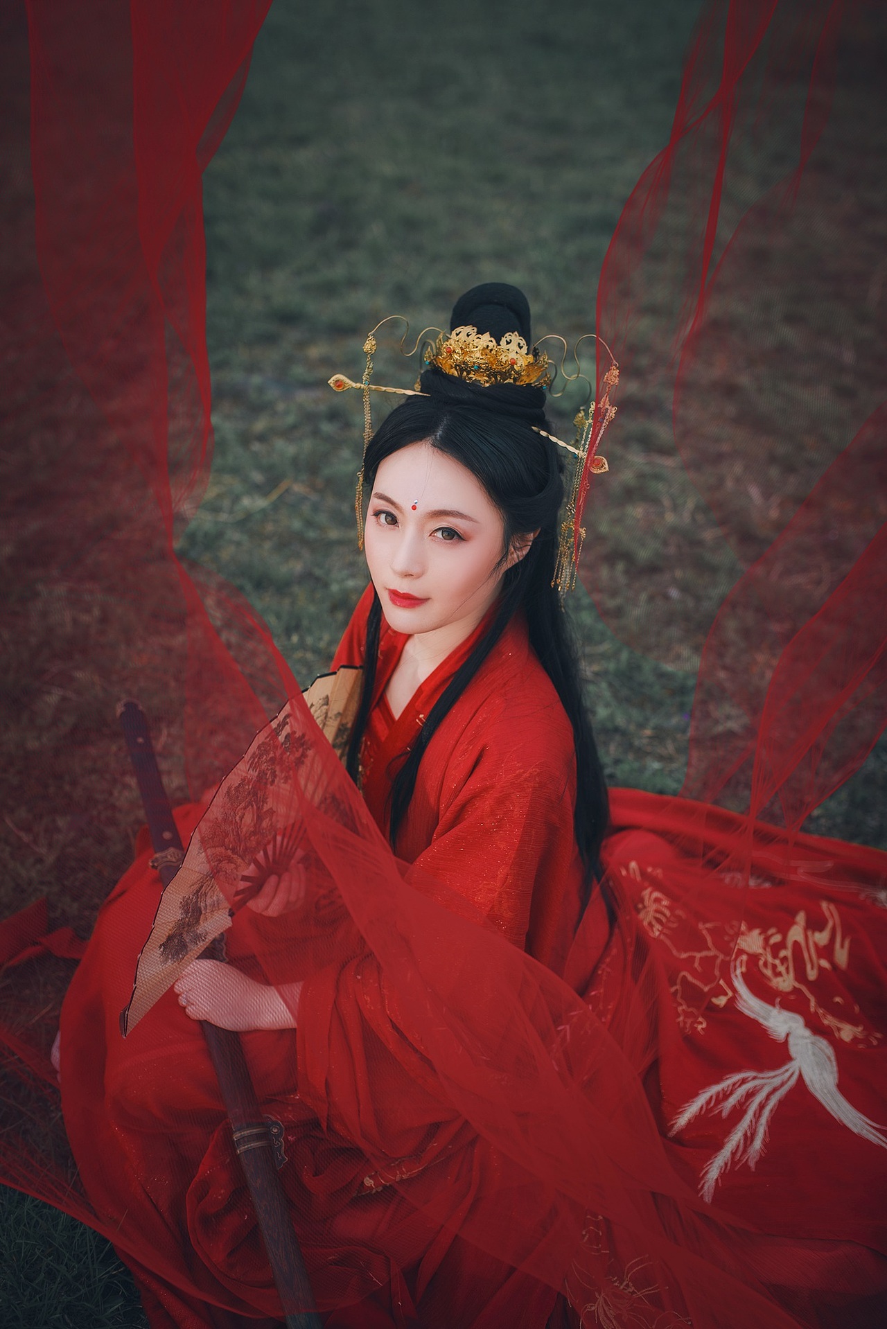 恋山上的汉服与婚纱