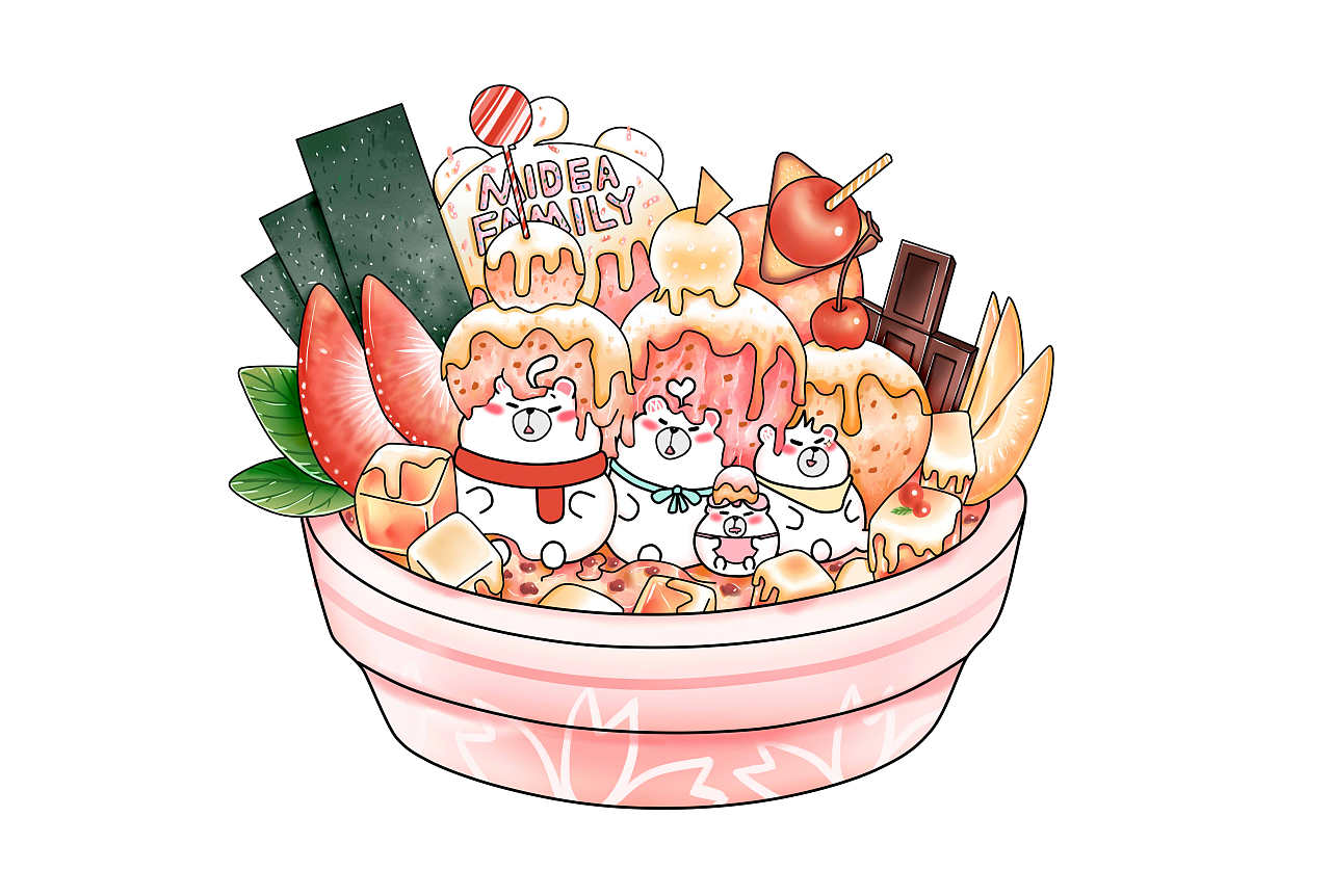 midea family 形象q版设计