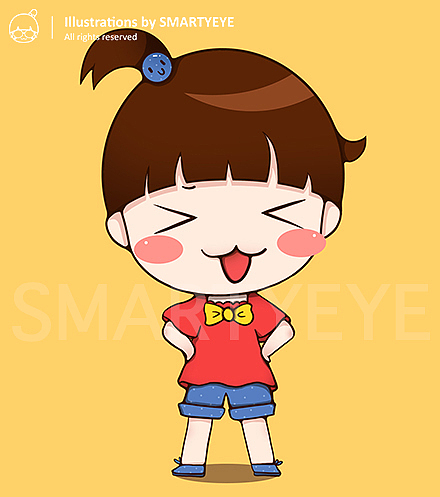 卡通形象设计－萌妹（图ZMTAyNDIyNjg=） - 商业插画 - 站酷设计师smartyeye原创素材 - 站酷ZCOOL