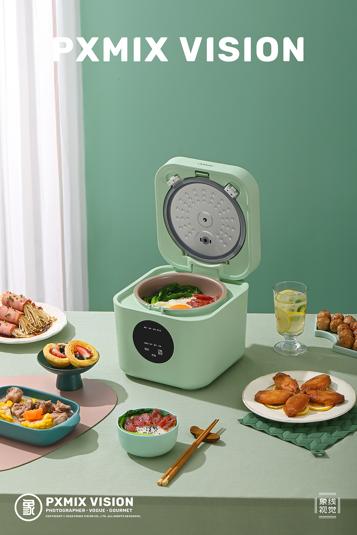 小家电摄影丨薄荷绿电饭煲 光影集 PXMIX VISION（图ZMjU5OTAwMzY0） - 产品摄影 - 站酷设计师光影集原创素材 - 站酷ZCOOL