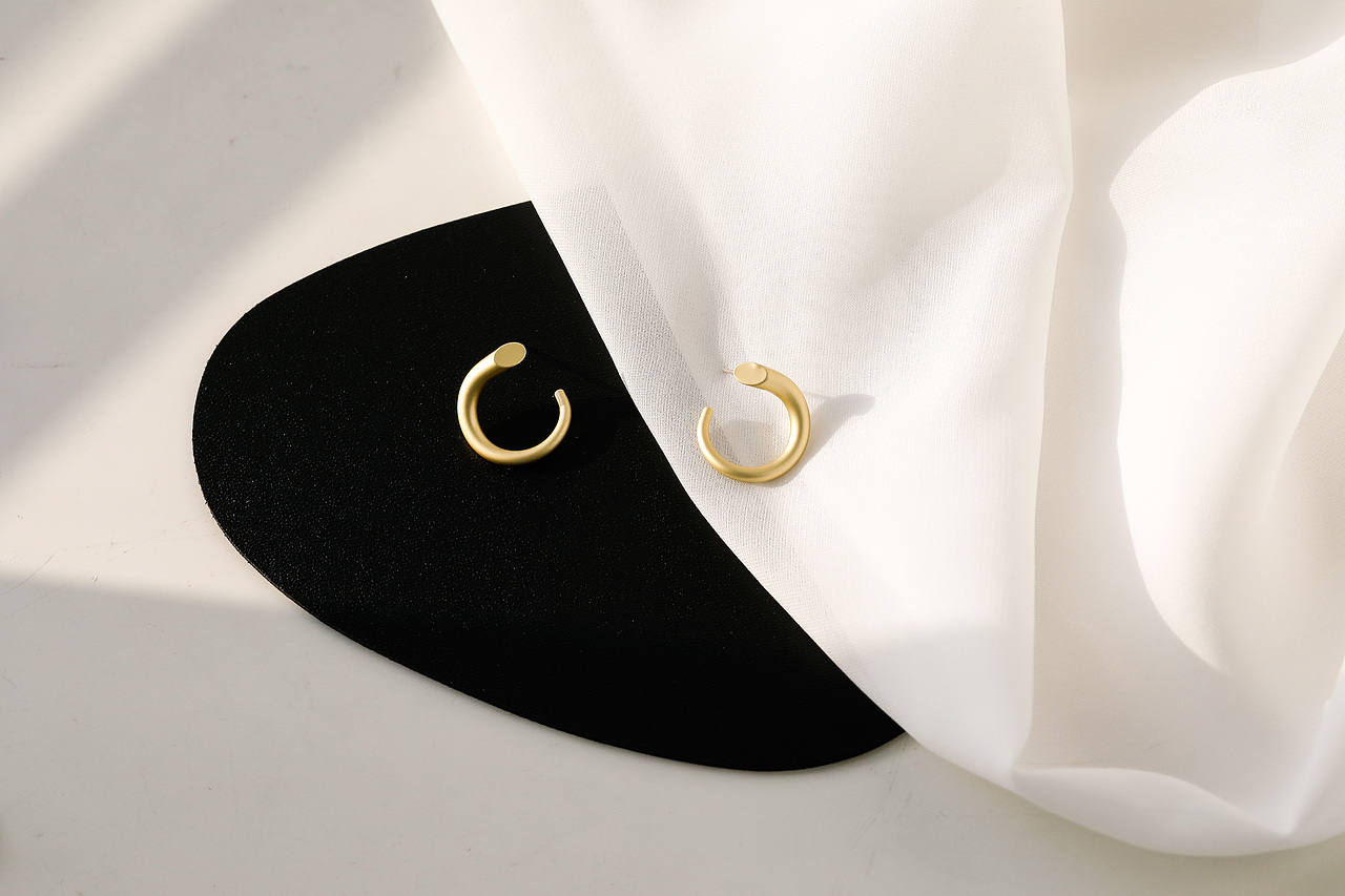 ins风冷淡风银饰品首饰拍摄 静物产品拍摄 耳环耳夹