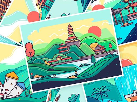 畅游重庆-旅游景点设计（个人主页-ZMzYwMzYxNDA=） - 商业插画 - 站酷设计师周学学原创素材 - 站酷ZCOOL