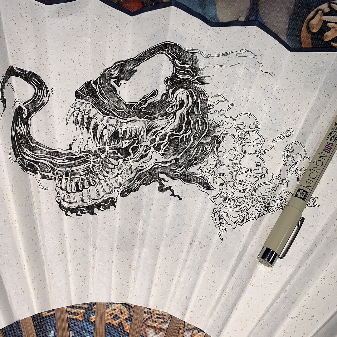 【手绘折扇】（图ZMjQ1ODMwMTQ0） - 创作习作 - 站酷设计师Arol触底反弹原创素材 - 站酷ZCOOL