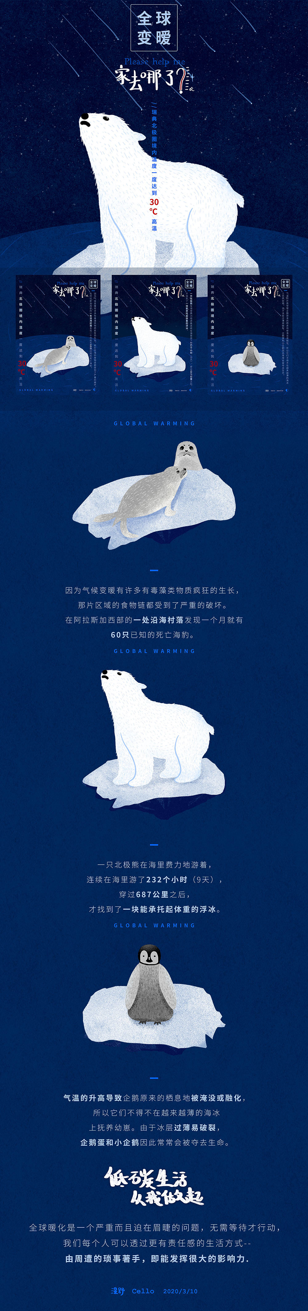 全球变暖海报插画