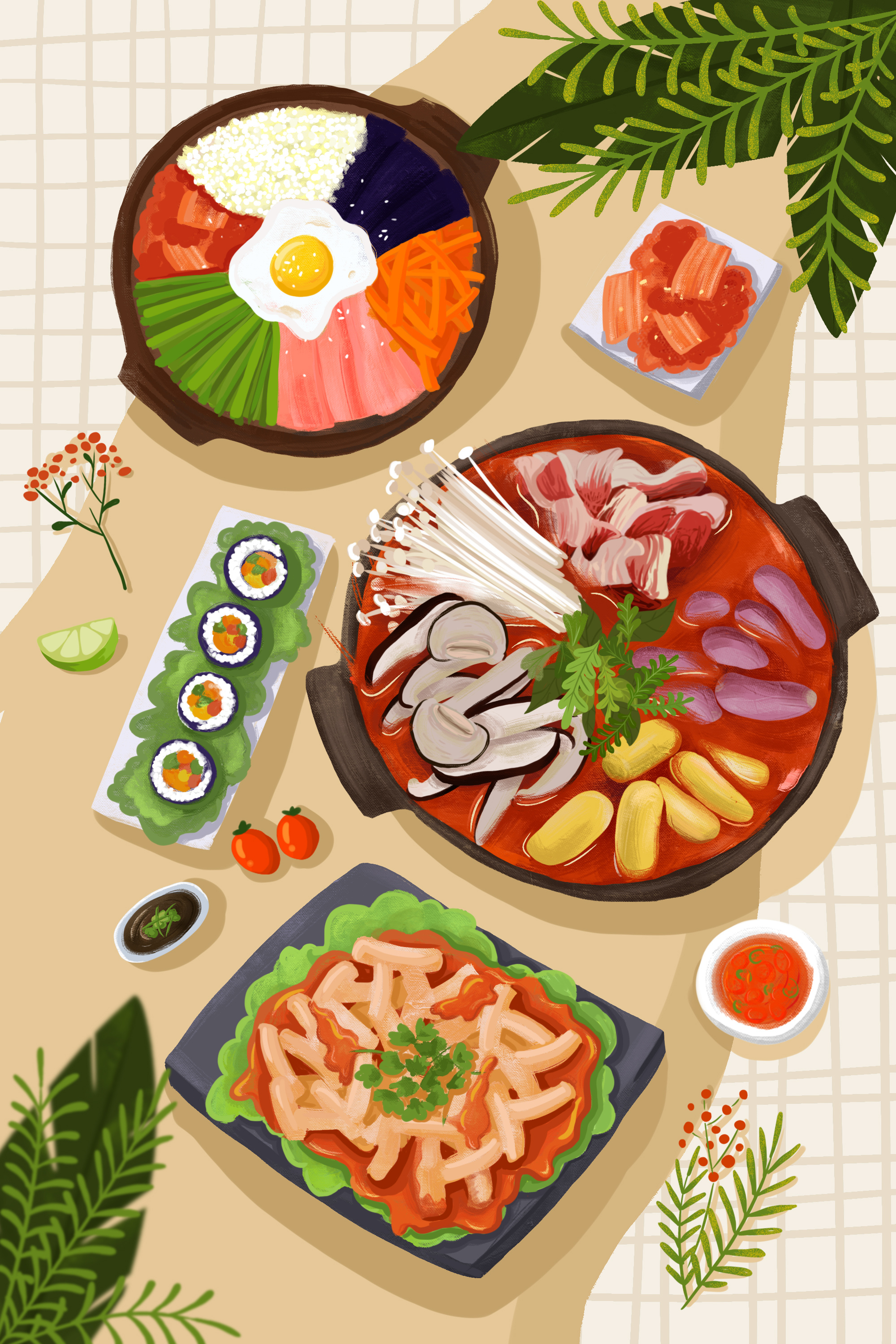 手绘日式料理|插画|商业插画|简爱手绘 - 原创作品 - 站酷 (ZCOOL)