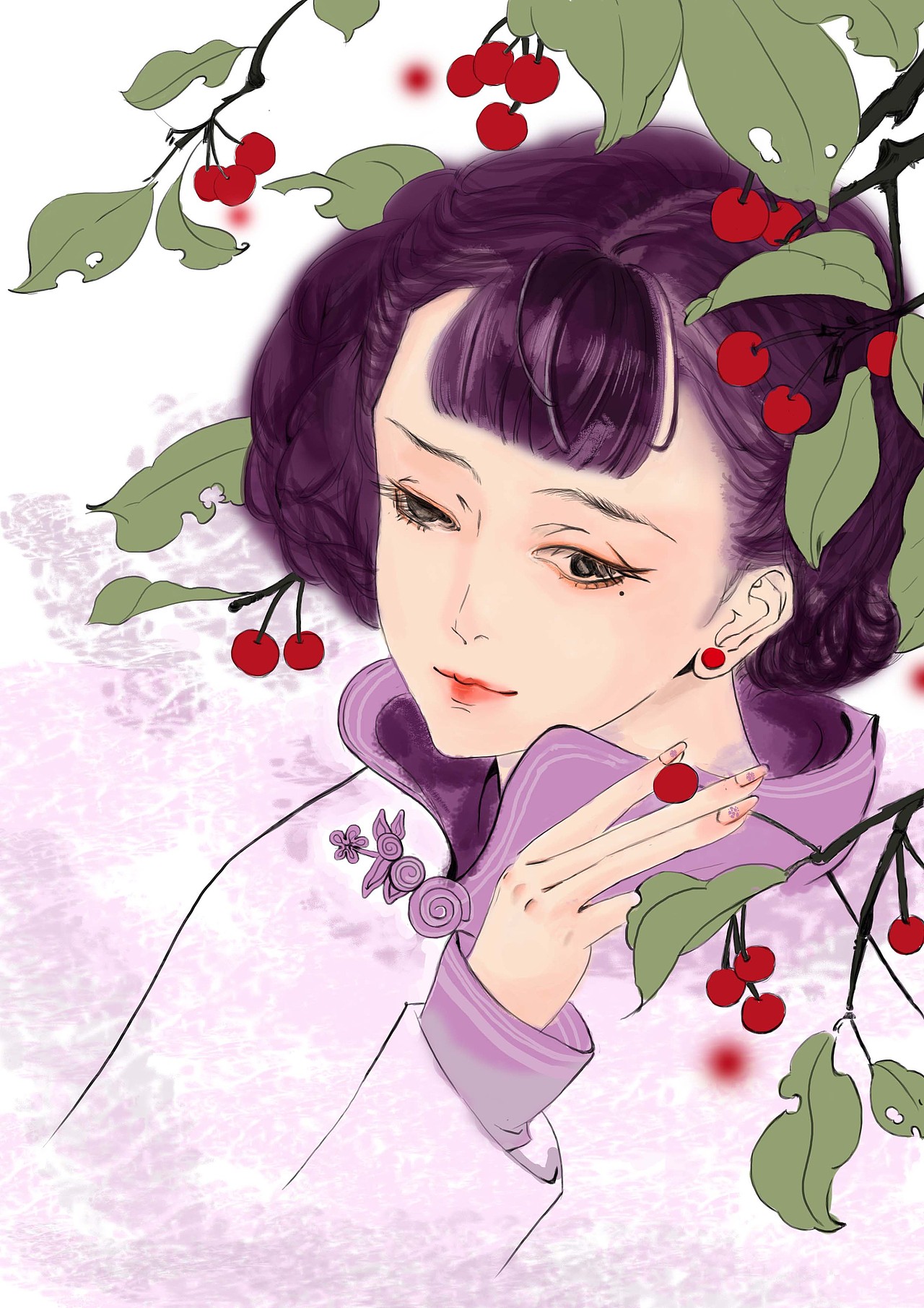 花间美人古风cg插画教程临摹