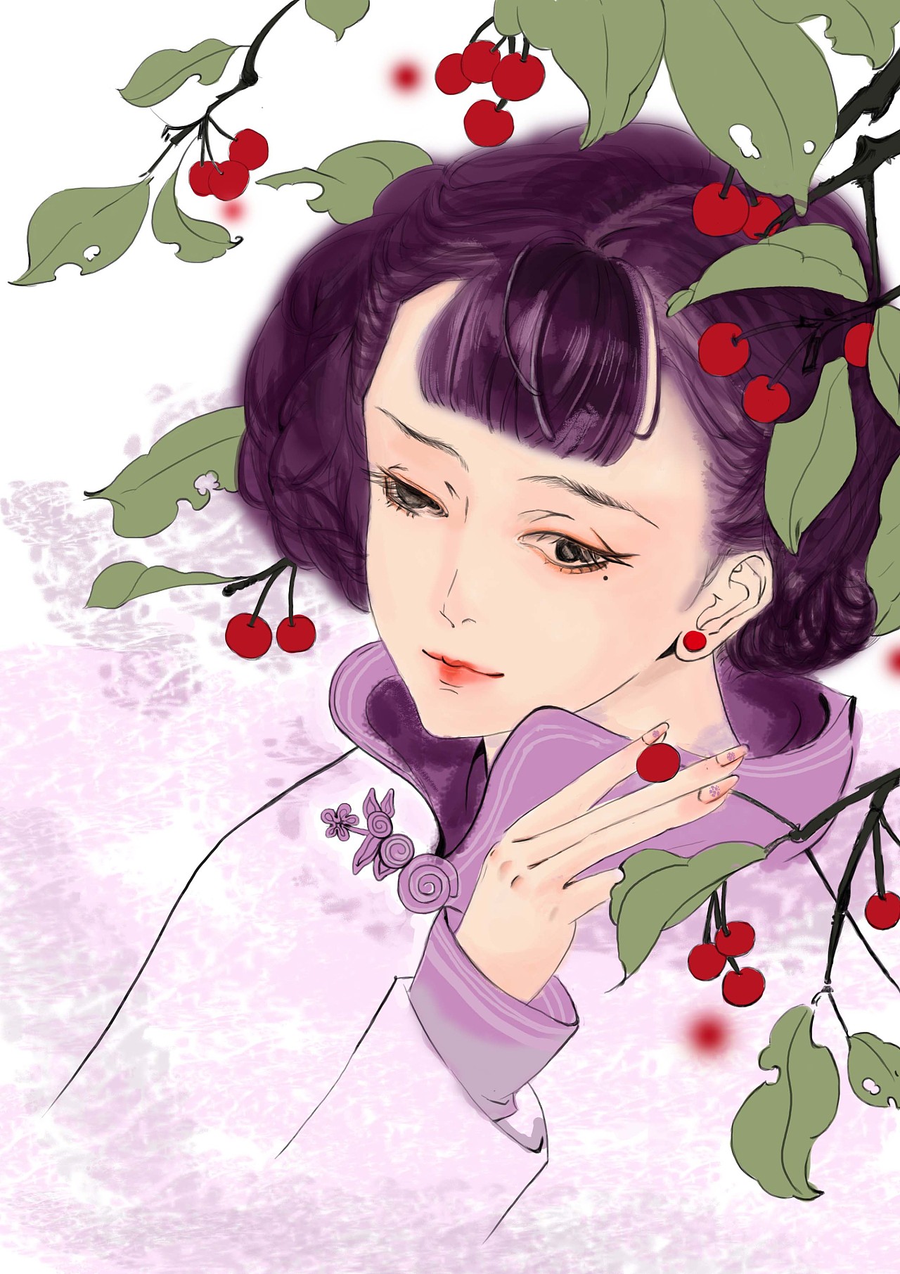花间美人古风cg插画教程临摹