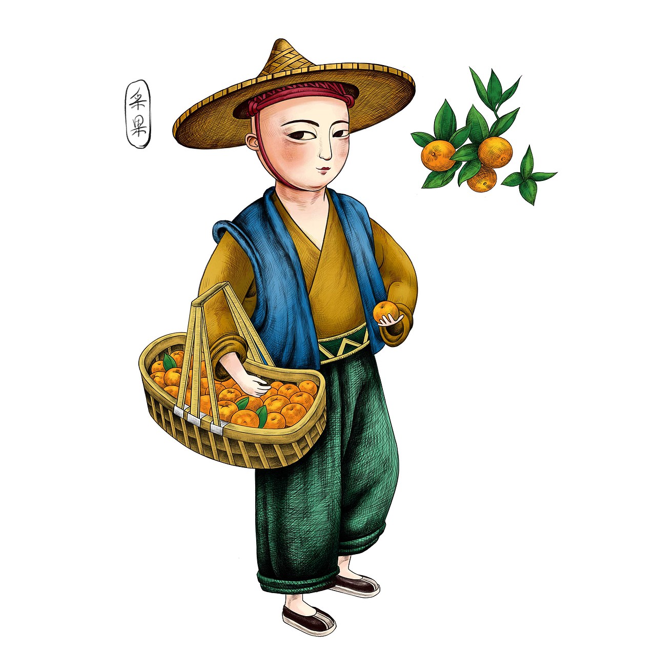 产品插画、陈皮制作工序、彩色素描（图ZMjQwODk3MzMy） - 创作习作 - 站酷设计师吾梦子原创素材 - 站酷ZCOOL