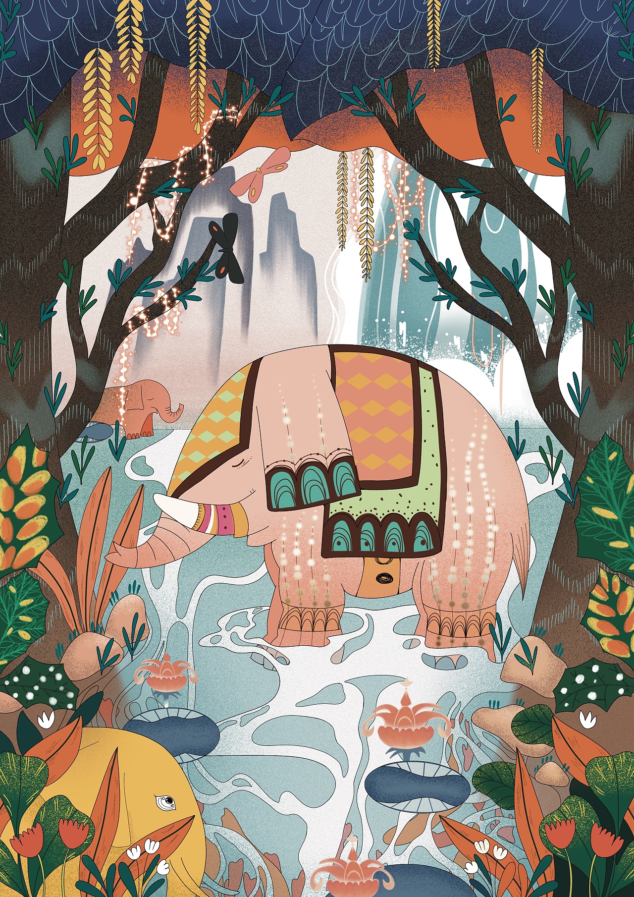 动物博物馆文创系列(3)|大象 插画|插画|商业插画|插画师_小能 - 原创