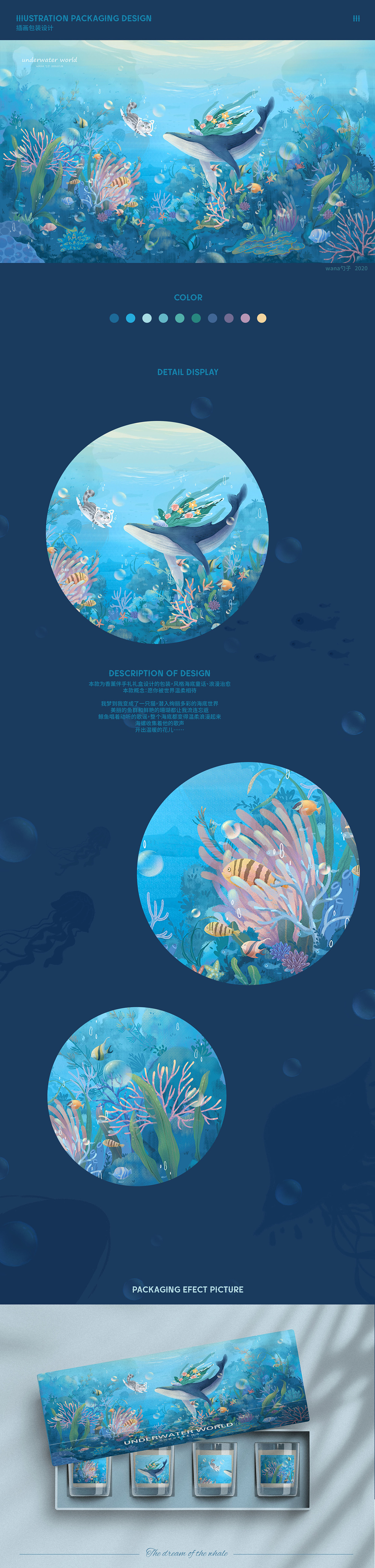 包装插画 香薰化妆品礼盒包装设计—海底世界（图ZMjM2MDUzNzA4） - 商业插画 - 站酷设计师wana勺子原创素材 - 站酷ZCOOL