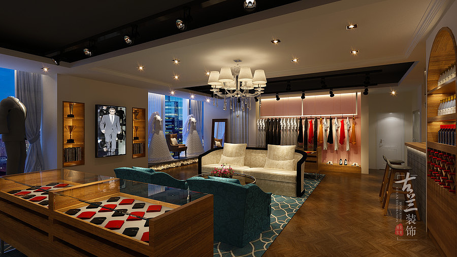 设计说明:此项目位于温泉大道光华中心a栋,兼具服装订制与办公功能