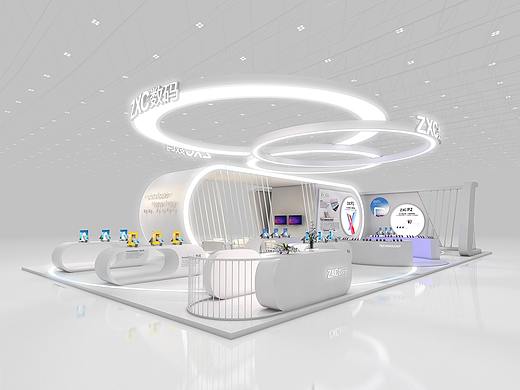 三星电子数码展台纯白色的展台干净