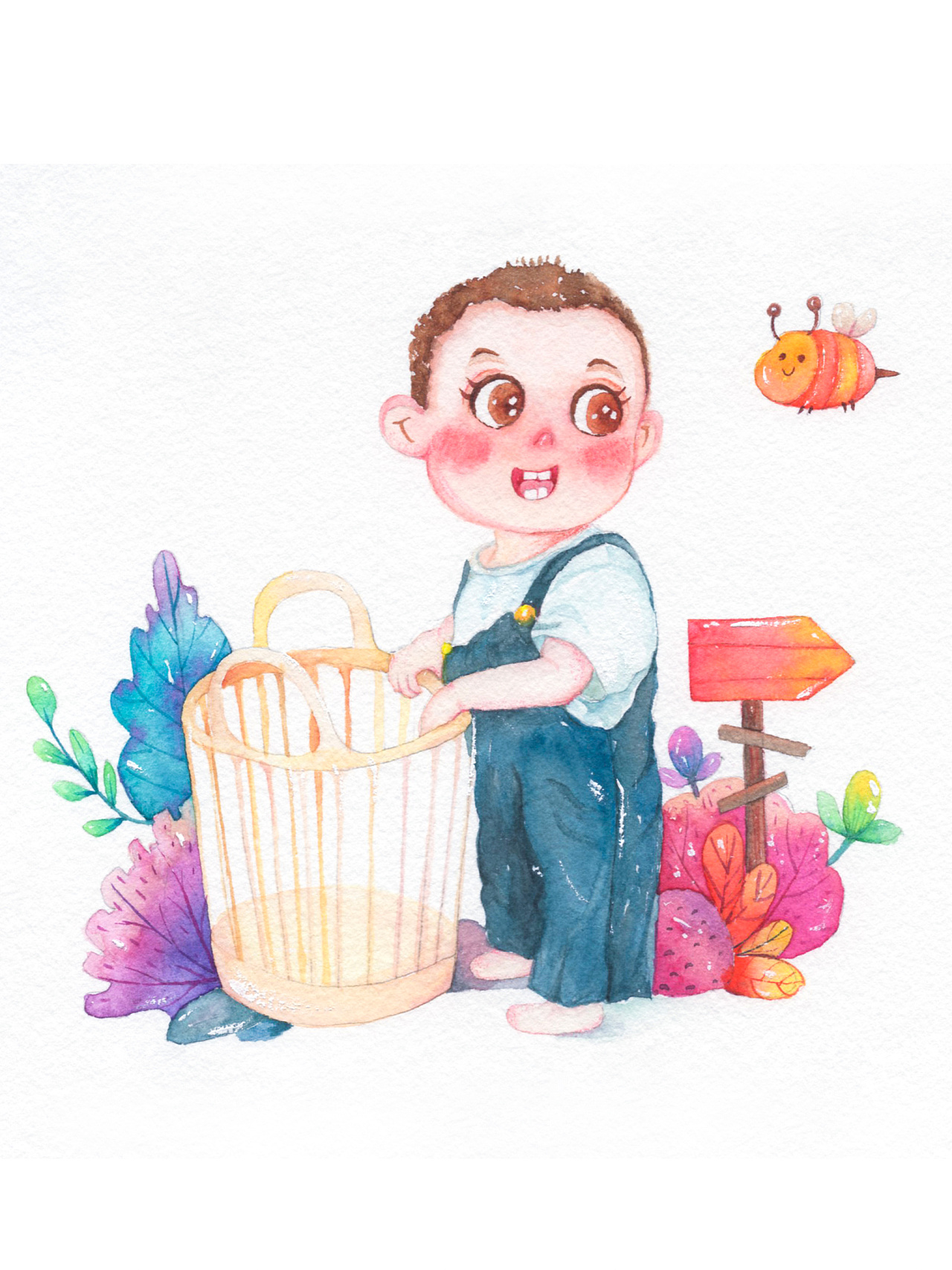 水彩小朋友合集‖水彩手绘|插画|儿童插画|z30648826 - 原创作品 - 站