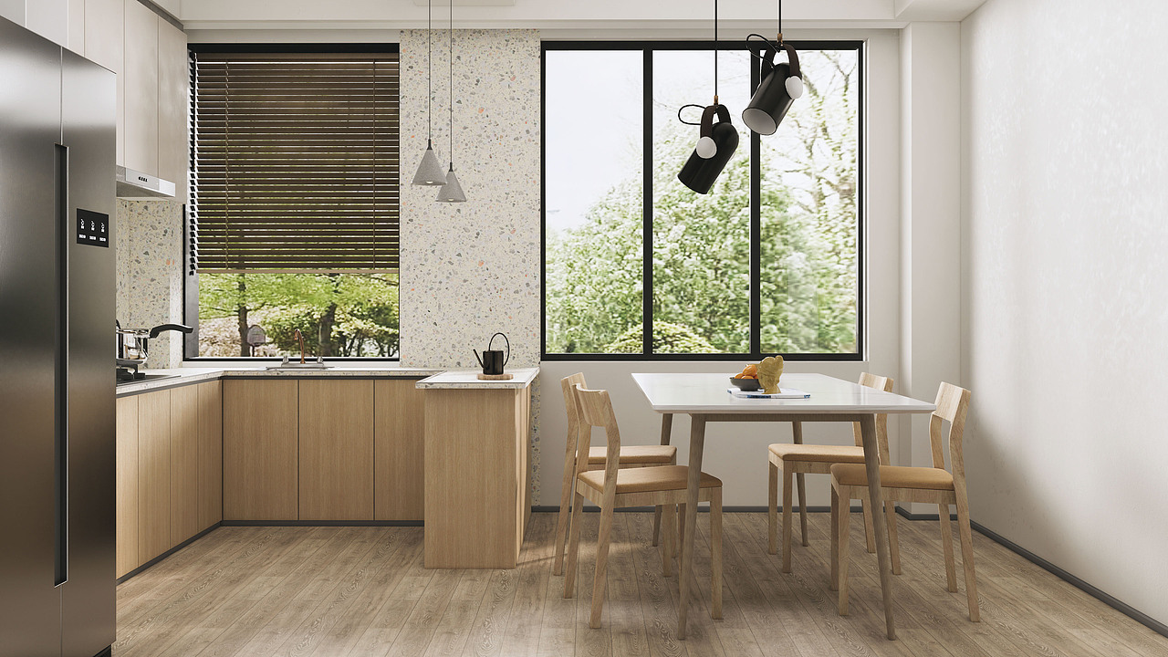 住宅空間 客餐廳渲染（圖ZMjg2OTU3OTQw） - 建筑/空間 - 站酷設(shè)計(jì)師聽夏_原創(chuàng)素材 - 站酷ZCOOL
