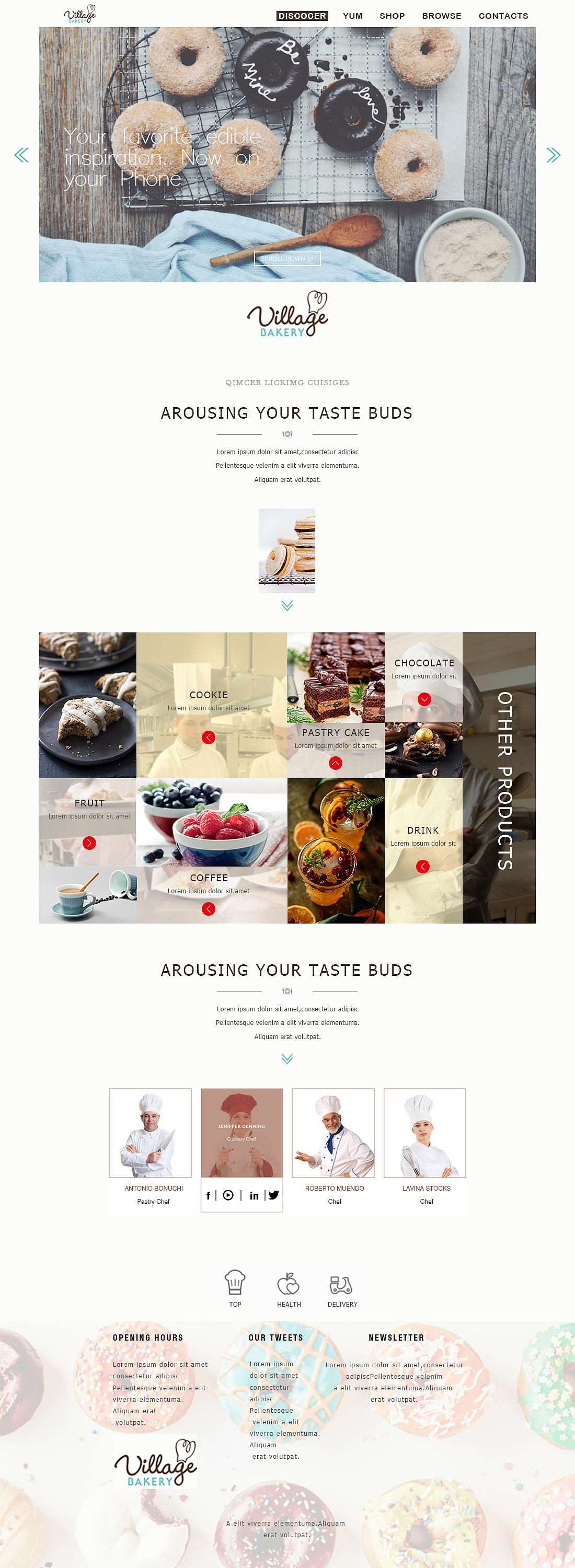 甜甜圈美食网页（图ZNzcyMzYyNTI=） - 门户网站 - 站酷设计师雨洋兰馨原创素材 - 站酷ZCOOL