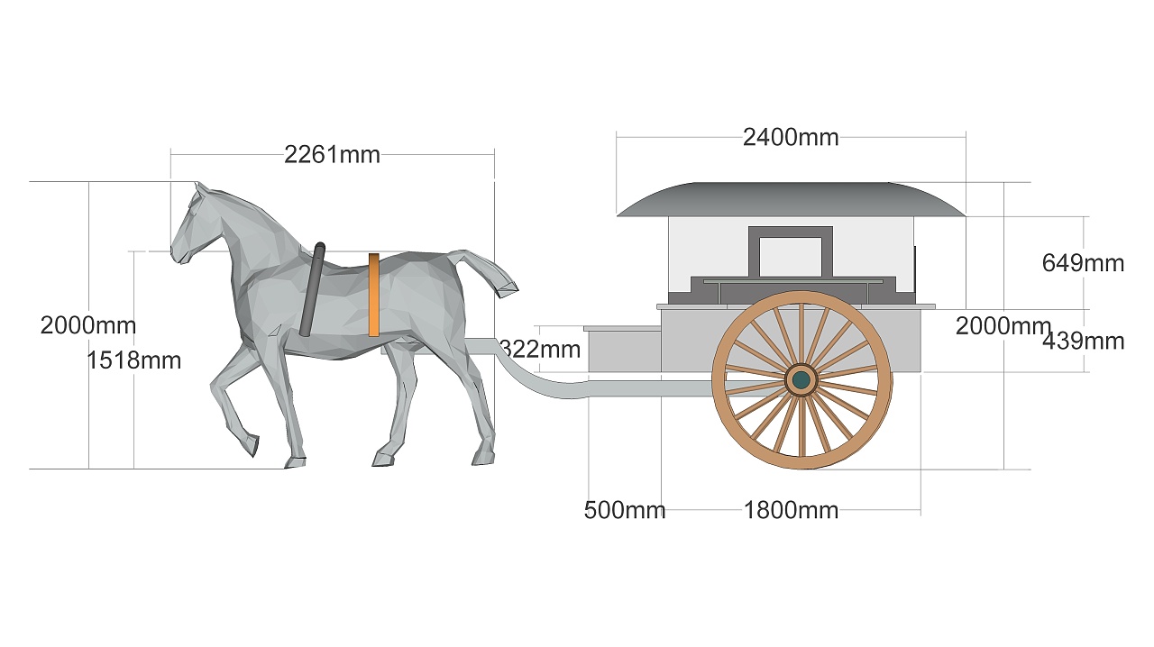 车同轨花车——仿真绿植铜车马