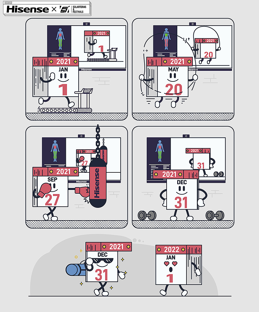 1月1日 元旦 卖点: 海信电视镜像健身功能