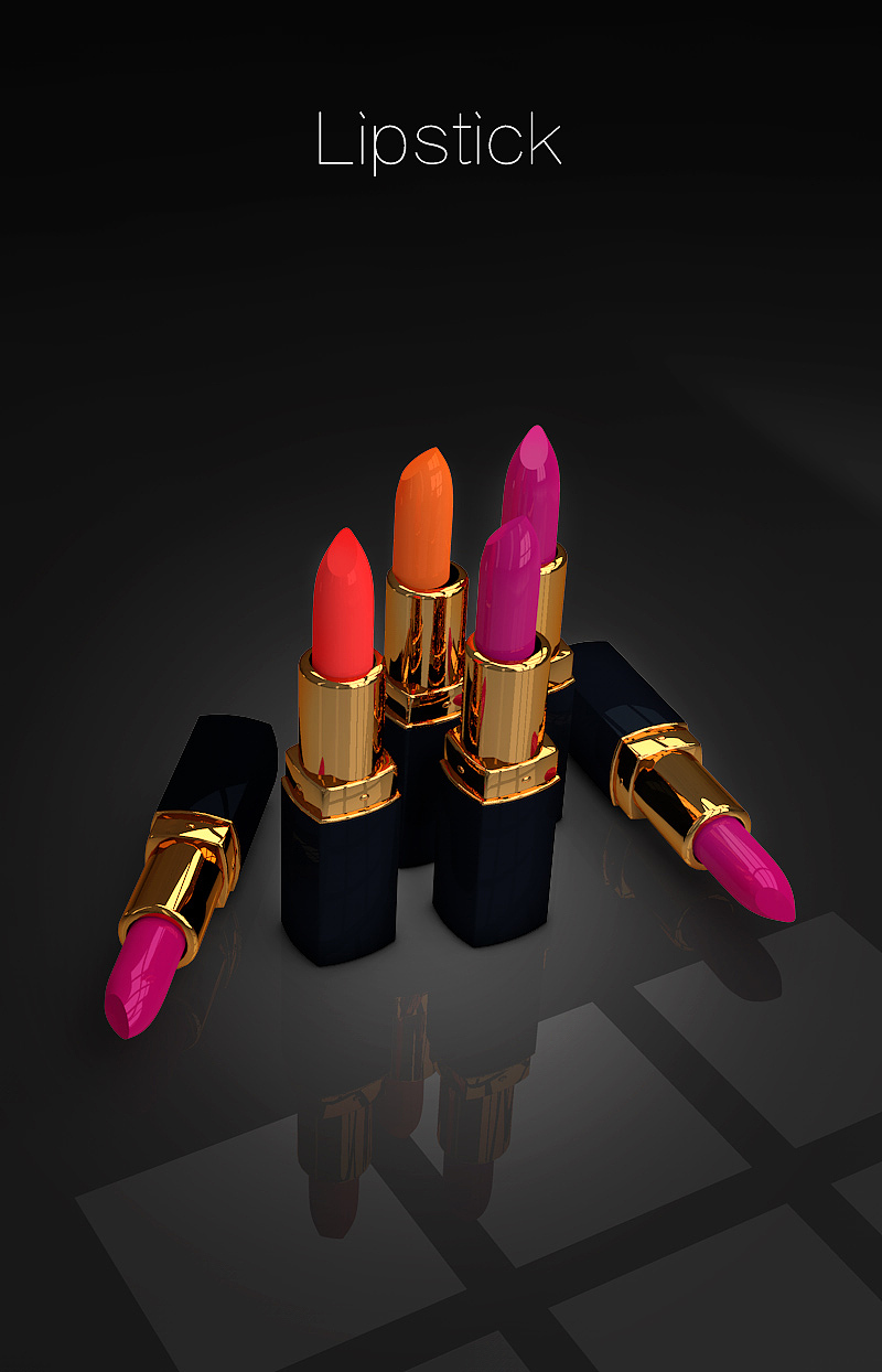 化妆品口红建模海报练习（图ZNDYxMTAzMDA=） - 电商 - 站酷设计师陈柱柱原创素材 - 站酷ZCOOL