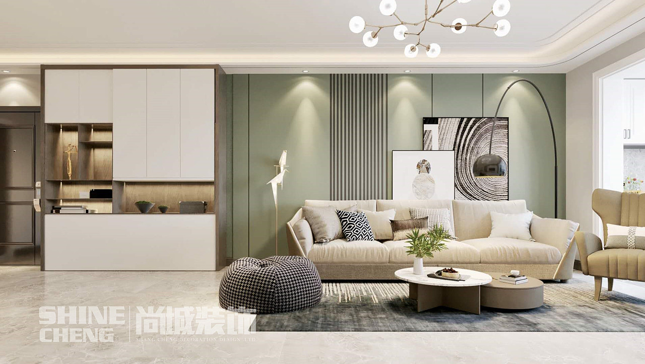 泰安都市森林小区116平现代轻奢风格装修设计效果图