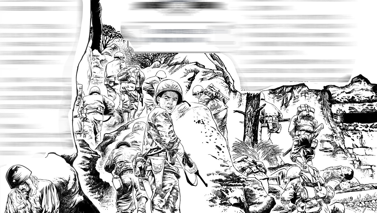 写实二战漫画插画 写实空战海战插画 写实军事插画