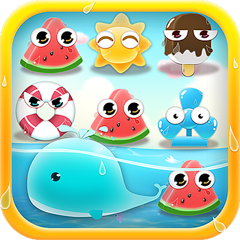 夏天清爽海洋风三消游戏（图ZMzAwMDMzNDg=） - 游戏UI - 站酷设计师旋转跳跃起灰原创素材 - 站酷ZCOOL