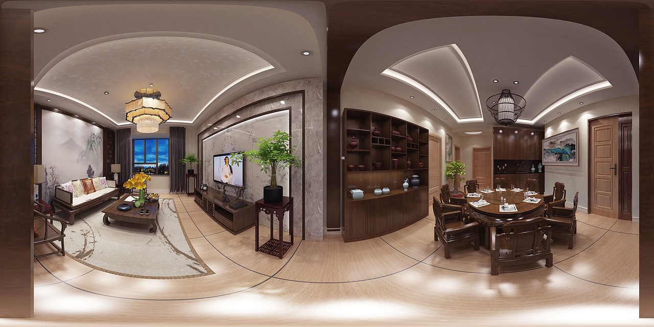 中式家装效果图（图ZOTQyMzYyNjg=） - 家装设计 - 站酷设计师默zff原创素材 - 站酷ZCOOL