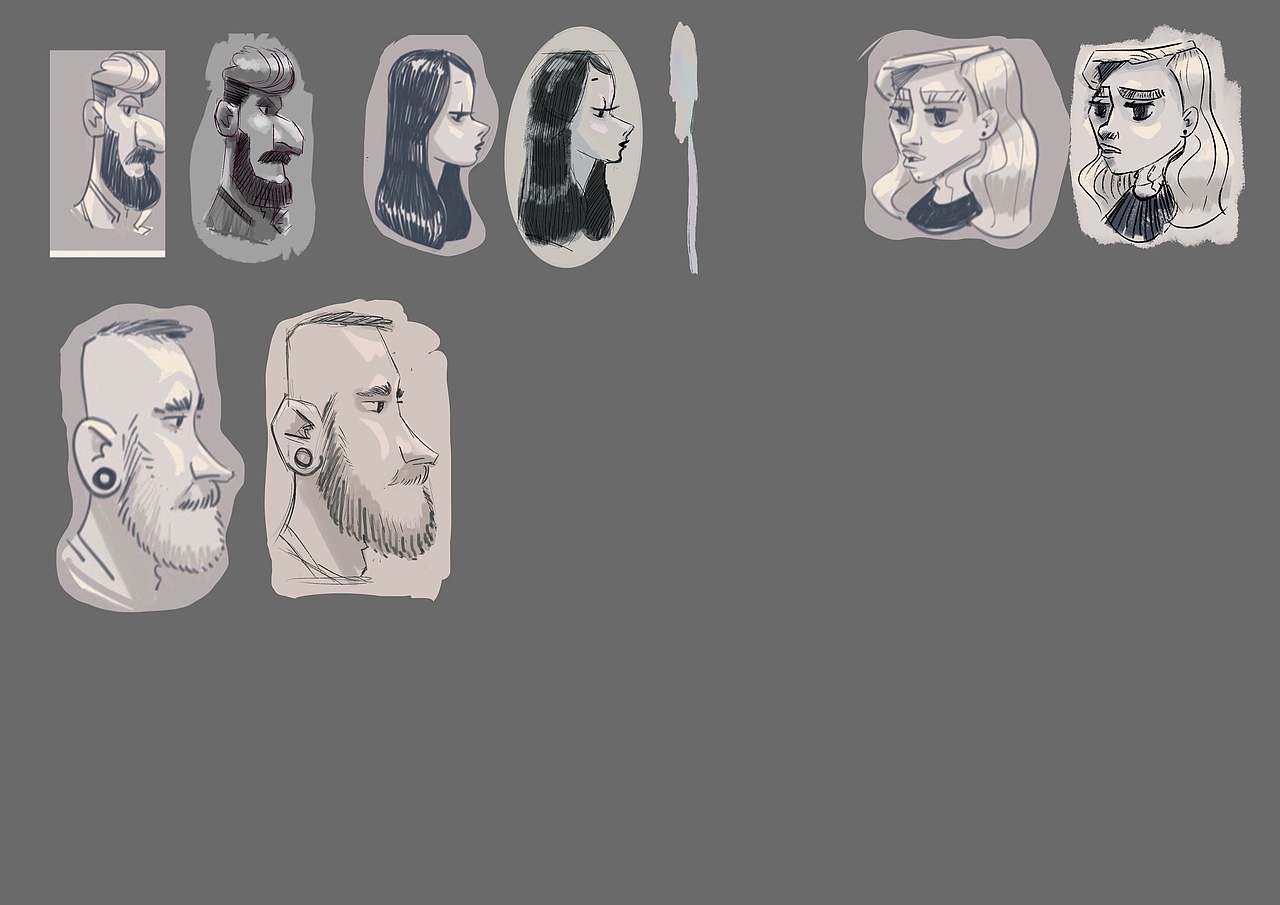 美式头像临摹练习合集（图ZMjM3MzMwNDgw） - 儿童插画 - 站酷设计师rabbit_tale原创素材 - 站酷ZCOOL