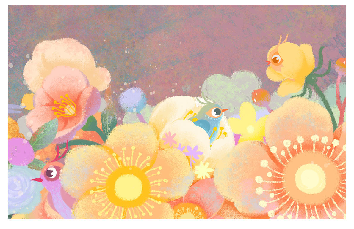 《春》（图ZMjQ2Mjc3MzU2） - 商业插画 - 站酷设计师小鱼七七原创素材 - 站酷ZCOOL