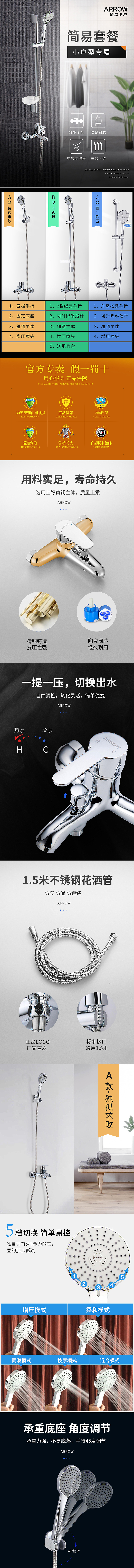 箭牌整合花洒详情页