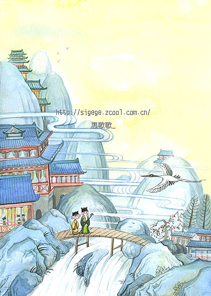 国学插画-手绘古代诗歌封面