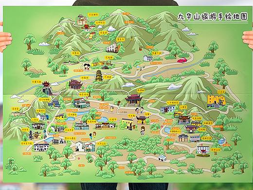 九华山手绘地图