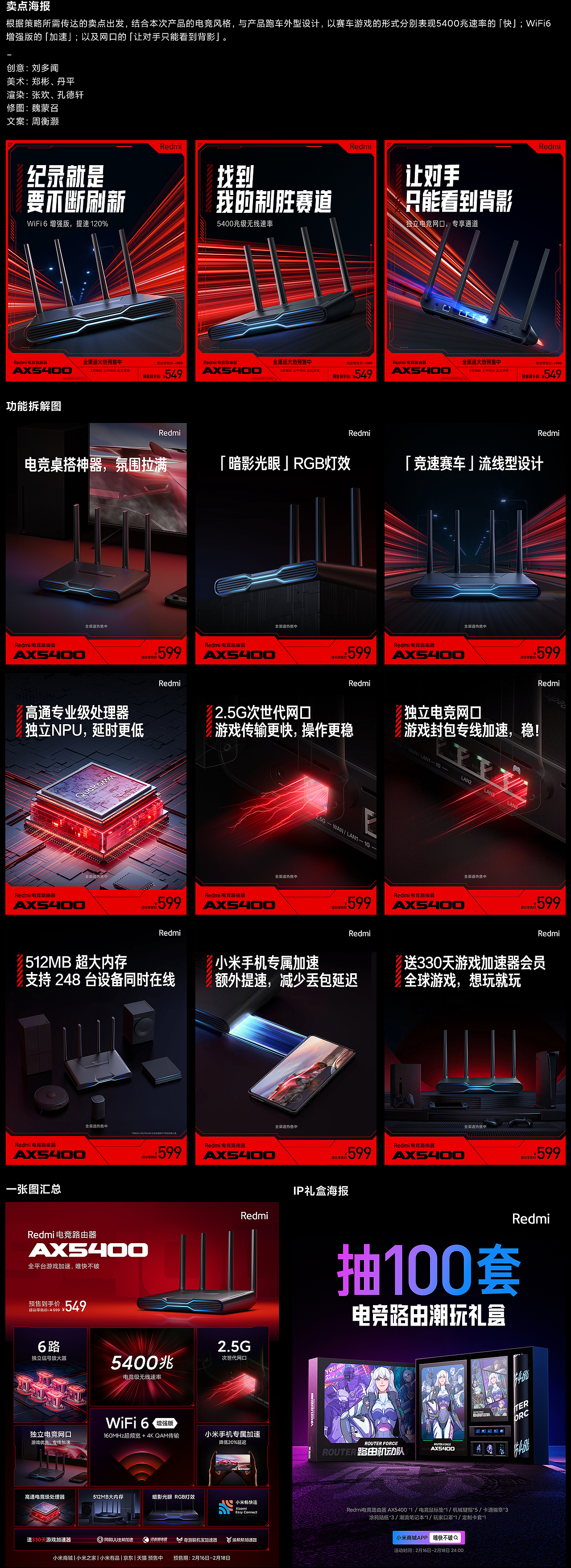 Redmi电竞路由器AX5400 视觉整案(图ZMjkwODk0NTA4) - 企业官网 - 站酷设计师LEODUO原创素材 - 站酷ZCOOL